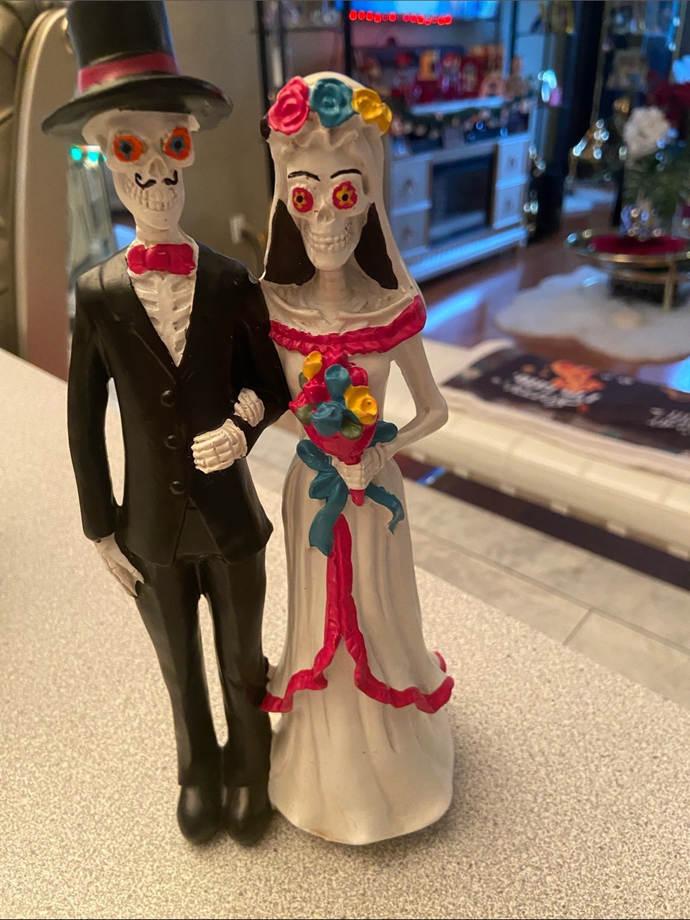 Day of the Dead Bride and Groom Skeleton– White, Black, Pink